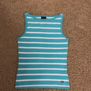 Tommy Jeans Sleeveless Aqua/White T- Shirt . Size XS